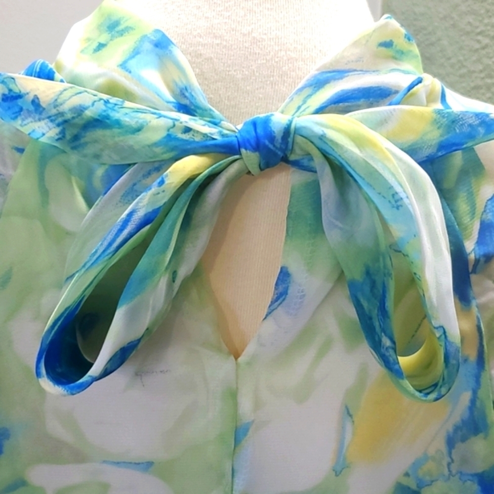 Jonathan Martin Studio Grecian Style Sleeveless Print Dress - Picture 7 of 14